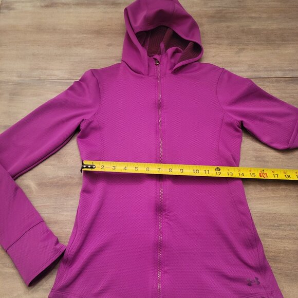 Under Armour Women’s Fitted Full Zip Hoodie Jacket Pink Athleisure Activewear M - Picture 6 of 9